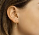TFT Earrings Link Yellow Gold Shiny 22 mm x 6.5 mm