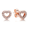 Pandora Rose 280528CZ Earrings silver-pink Open Heart