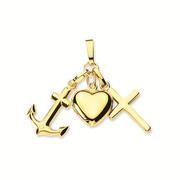 Glow 246.0085.00 Gold Pendant Faith, Hope and Love 30 mm