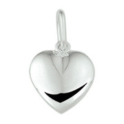 Pendant silver Heart Solid 17.5 mm wide