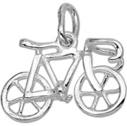 House Collection Pendant Silver Cycling Bicycle 18 x 14 mm
