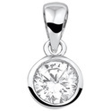 House collection Pendant Silver rhodium plated Zirconia 7 mm