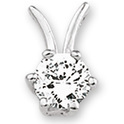 House collection Pendant Silver rhodium plated Zirconia 9.5 x 5.5 mm
