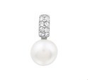 House collection Pendant Silver rhodium plated Pearl and Zirconia 15.5 x 8 mm