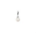 House collection Pendant silver rhodium plated Pearl and Zirconia 17.5 x 5.5 mm
