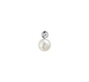 House collection Pendant silver rhodium plated Pearl and zirconia 13.5 x 8.5 mm
