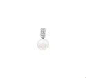 House collection Pendant silver rhodium plated Pearl And Zirconia 15.5 x 8 mm