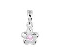 Home Collection Pendant Silver Flower And Zirconia