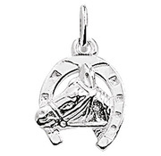 Home Collection Pendant Silver Horse Head And Horseshoe