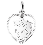 House Collection Pendant Silver Boy Heart Diamond Cut