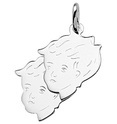 House Collection Pendant Silver Children's Heads