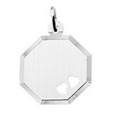 Engraving pendant Hearts diamond cut 18 mm