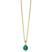 Zinzi ZIH1934GG Pendant silver gold colored with green stone
