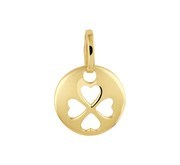 House Collection Pendant Yellow Gold Round With Clover