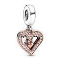 Pandora Rose 788693C01 Hanging charm silver rose colored Freehand Sparkle Heart