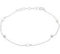 House collection Bracelet Silver Pearl 1.2 mm 16.5 + 2 cm