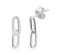 TFT Earrings Silver Rhodium Plated Shiny 16 mm x 4 mm