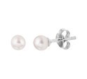TFT Ear Studs Pink Pearl Silver Rhodium Plated Shiny