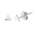 TFT Ear Studs Triangle White Gold Shiny 4.5 mm x 4.5 mm