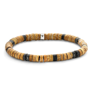 Frank 1967 7FB-0422 Stretch bracelet with natural stone beads yellow-black