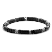 Frank 1967 7FB-0434 Stretch bracelet with natural stone beads black-grey