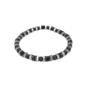 Frank 1967 7FB-0456 Stretch bracelet steel beads grey-black