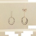 TFT Earrings Diamond 0.04ct (2x0.02ct) H SI White Gold Shiny 20 mm x 9 mm