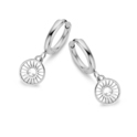 CO88 Collection Sense 8CE 70151 Steel earrings with pendant - round - swarovski crystal - 12 mm - Silver colored