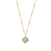 CO88 Collection Divine 8CN 26166 Steel necklace - Pendant amazonite - 38 + 5 cm - Gold colored