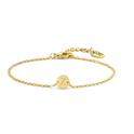 CO88 Collection Alphabet 8CB 90640 Steel link bracelet - 1.5 mm - round charm with letter Z - 7mm - 19.5 cm - gold colored
