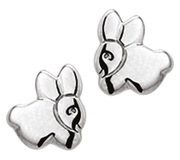 TFT Ear Studs Rabbit Silver Shiny 7.5 mm x 7 mm
