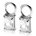 Zinzi ZICH2021 Earring charms Rectangle (without earrings) silver with zirconia 11 mm