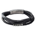 Fossil JF03183040 Bracelet Mens Vintage Leather Black 18-19.5 cm