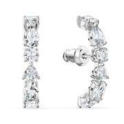 Swarovski 5563322 Earrings Tennis de Luxe Mixed rhodium-plated silver-coloured 20 x 5 mm