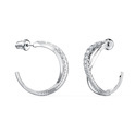 Swarovski 5563908 Earrings Twist Hoop rhodium-plated silver-coloured 2.6 x 0.6 cm