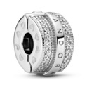 Pandora 799042C01 Charm clip/stopper Pave Lines and Logo silver