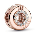 Pandora Rose 789059C01 Charm Open Center Pave Crown O silver rose colored