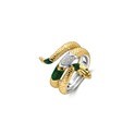 TI SENTO-Milano 12203EM Ring Snake silver-zirconia gold-coloured-green