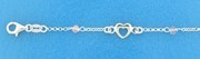 Bracelet Silver Heart 1.7 mm 9 + 2 cm