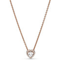 Pandora Rose 388425C01 Necklace Sparkling Heart silver rose colored 45 cm