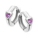 TFT Pop Earrings Heart Zirconia Silver Shiny