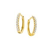 TFT Pop Earrings Diamond 0.20ct (2x0.10ct) G SI Yellow Gold Shiny