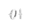 TFT Pop Earrings Zirconia Silver Rhodium Plated Shiny