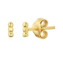 TFT Ear Studs Balls Yellow Gold On Silver Shiny