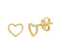 TFT Ear Studs Heart Yellow Gold On Silver Shiny 6 mm x 6.5 mm