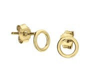 TFT Ear Studs Round Yellow Gold On Silver Shiny