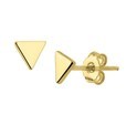 TFT Ear Studs Triangle Yellow Gold On Silver Shiny 5.5 mm x 5.5 mm