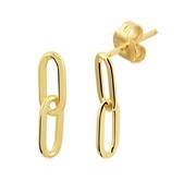 TFT Earrings Yellow Gold On Silver Shiny 16 mm x 4 mm