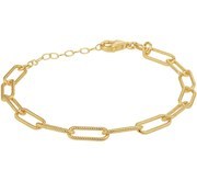 House collection Bracelet Gold Paperclip Diamonded 5.0 mm 16 + 3 cm