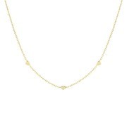 Necklace Hearts silver gold colored 41-44 mm